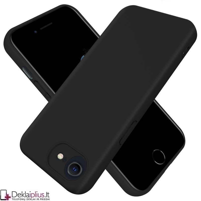 Silikoninis ploniausias dėklas su kameros apsauga - juodas (Apple Iphone 16e/Iphone 17e) Silikoninis ploniausias dėklas su kameros apsauga - juodas (Apple Iphone 16e/Iphone 17e)